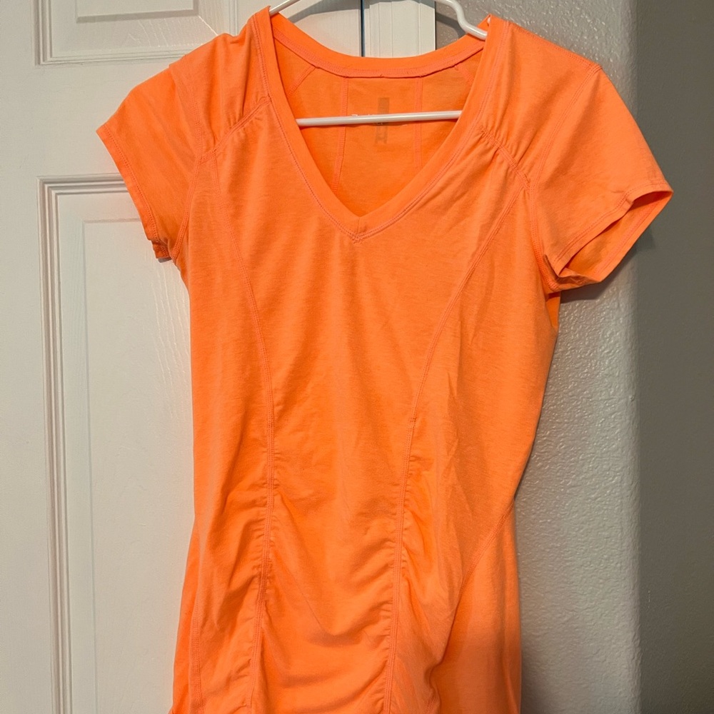 Orange Zella top with ruching detail